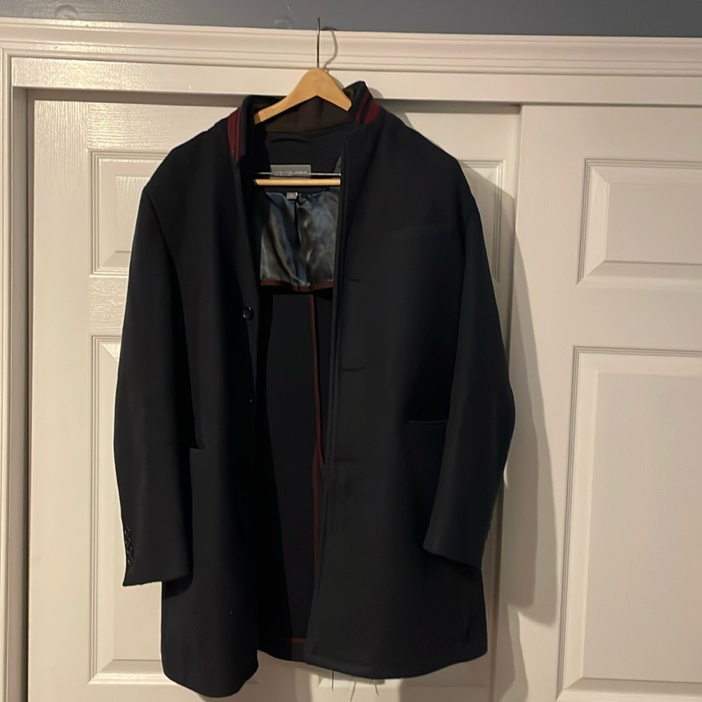 Michael Kors L Navy Blue Wool Peacoat w/ detachable underlayer